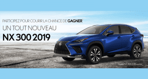 Gagnez un Lexus NX 300 F SPORT Série 1 2019 (51350$)