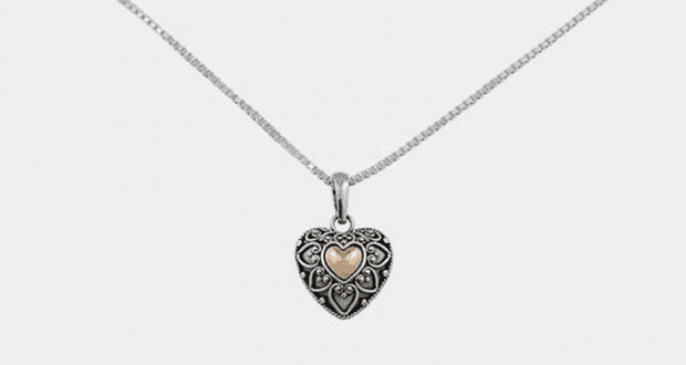 Pendentif en argent sterling 925 et en or 18kt