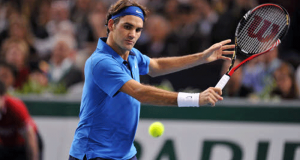 Raquette de tennis autographiée par Roger Federer