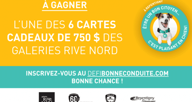 1 des 6 cartes cadeaux de 750$ Galeries Rive Nord