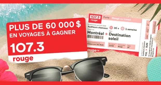 20 Voyages destination Soleil de 3 000$ chacun