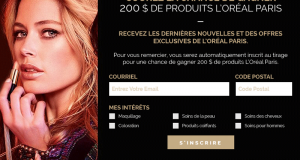 200$ de produits L'Oréal Paris