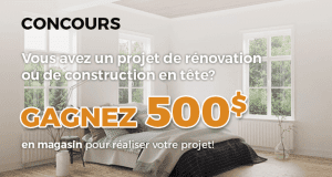 500 $ chez Portes & Boiseries Carren