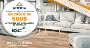 500 $ en crédit applicable sur un plancher de Bois franc BSL