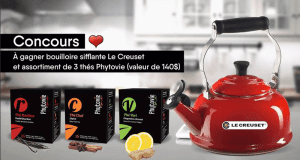 Bouilloire sifflante Le Creuset + assortiment de trois thés