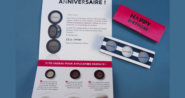 Cadeau d'anniversaire offert par Sephora