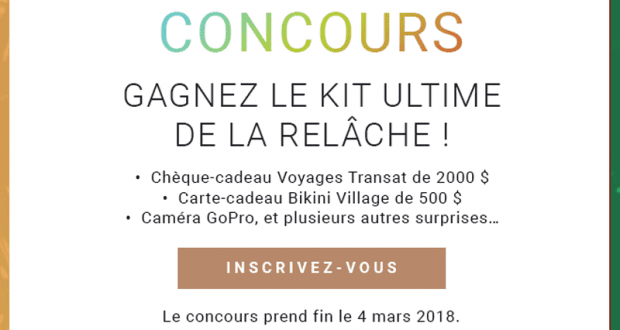 Chèque cadeau de 2000 $ de Voyages Transat