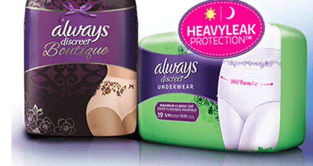 Coupon de 3$ sur un emballage de Always Discreet, au choix