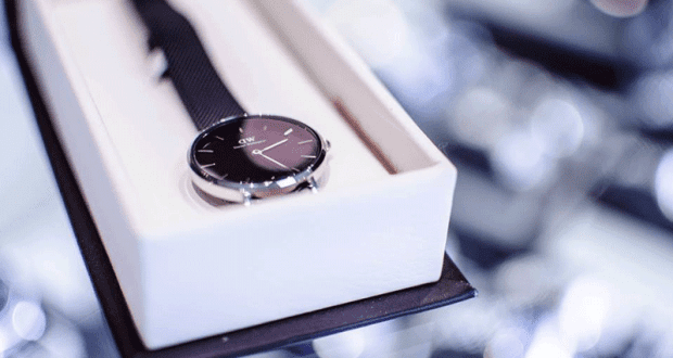 Montre Daniel Wellington avec un bracelet en maille milanaise