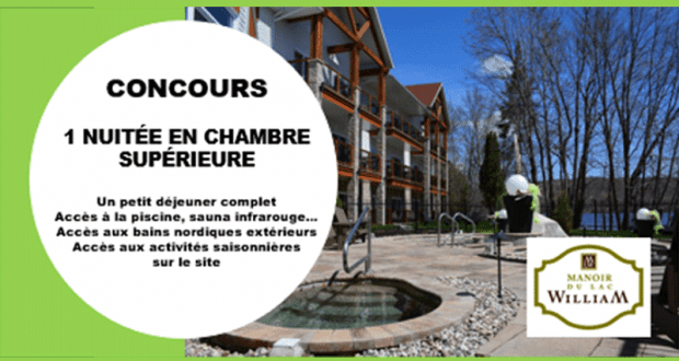 Une nuitée en chambre supérieure pour 2 au Manoir Du Lac William