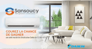 Une unité murale de climatisation Daikin de 12 000 BTU (2500$)