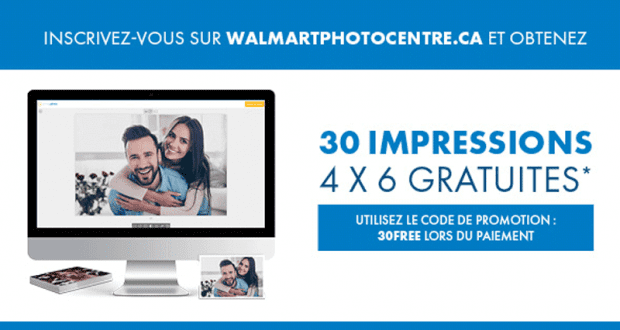 30 impressions de 4 x 6 pouces Gratuites