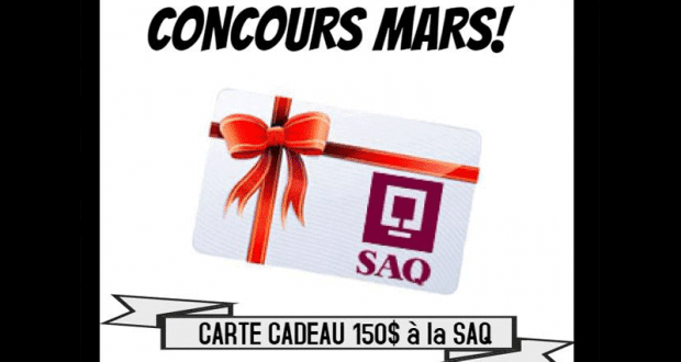 Carte cadeau de 150$ à la SAQ