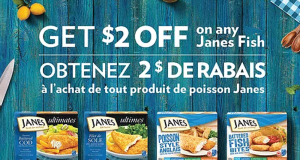 Coupon de 2$ sur tout produit de poisson Janes