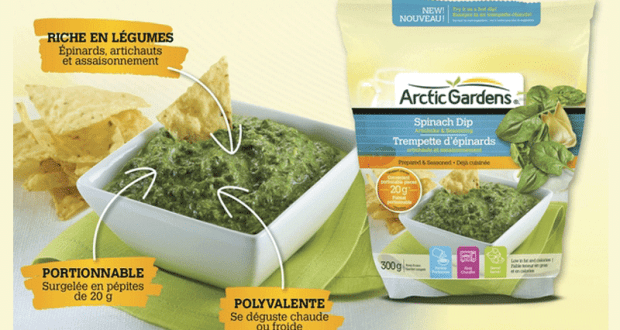 Coupon de 1$ sur un sac de Trempette d’épinards Arctic Garden