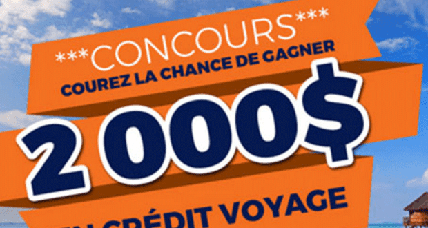 Crédit voyage de 2000$ pour deux personnes