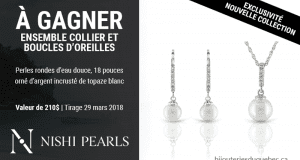 Ensemble collier et boucles d'oreilles, perles rondes d'eau douce