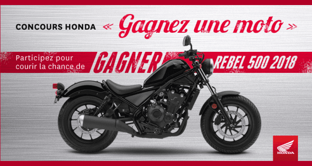 Gagnez une motocyclette Honda Rebel 500 2018