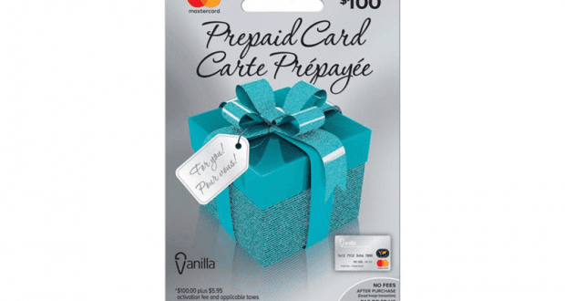 Une carte cadeau Vanilla MasterCard de 100$