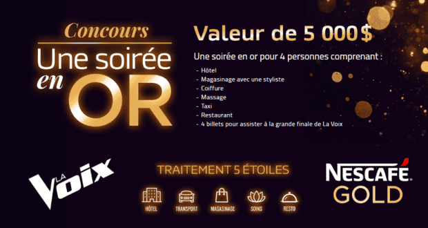 Une soirée en or pour 4 personnes (5000$)