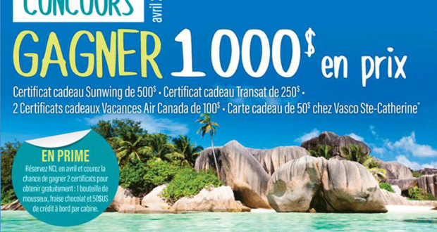 Un certificat-cadeau Sunwing de 500$