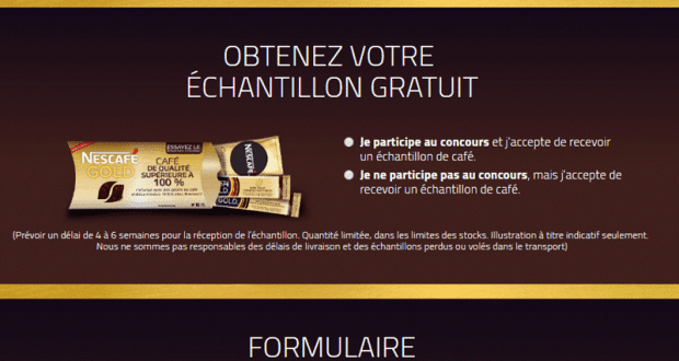 Un ensemble gratuit de 3 échantillons de Nescafé