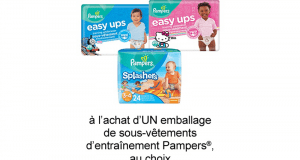 Coupon de 2 $ à l’achat d’UNE emballage Pampers
