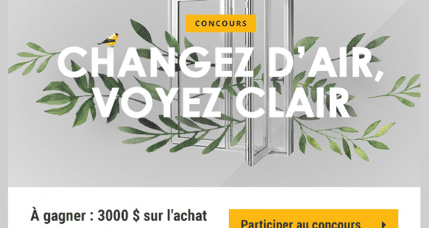 Gagnez 3000 $ sur l'achat de vos portes et fenêtres