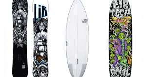 Planche à neige, surf et skateboard
