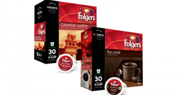 Rabais de 2$ à l'achat de 1 boîte de 30 capsules K-Cup Folgers