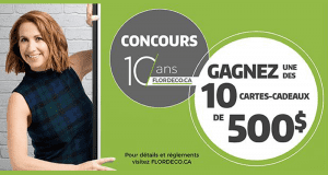 10 cartes-cadeaux Flordeco de 500$