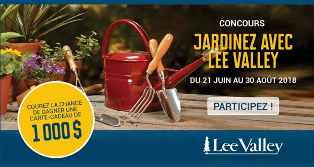 Carte-cadeau de 1000$ des produits Lee Valley