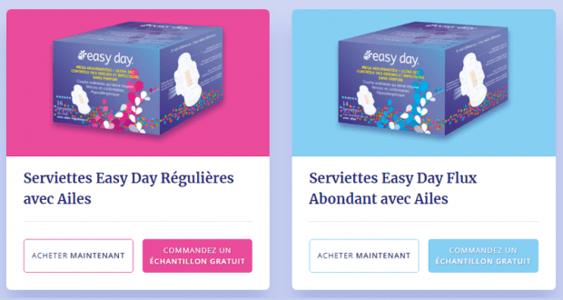 Échantillons gratuits des produits Easy Day