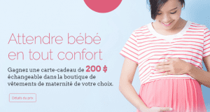 200$ dans une boutique spécialisée en vêtements de maternité
