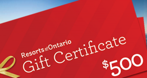 Certificat-cadeau Resorts of Ontario de 500 $