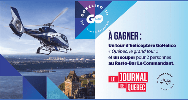 Forfait tour d'hélicoptère GoHelico et un souper pour deux