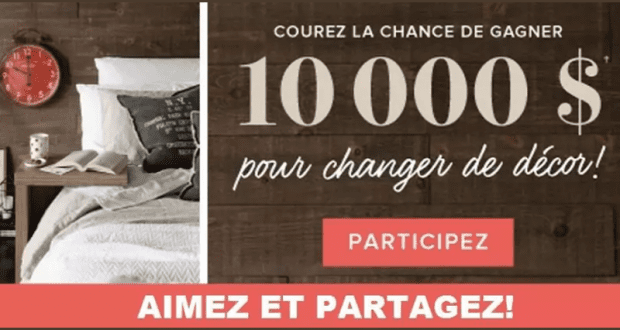 Gagnez 10'000$ pour changer de décor