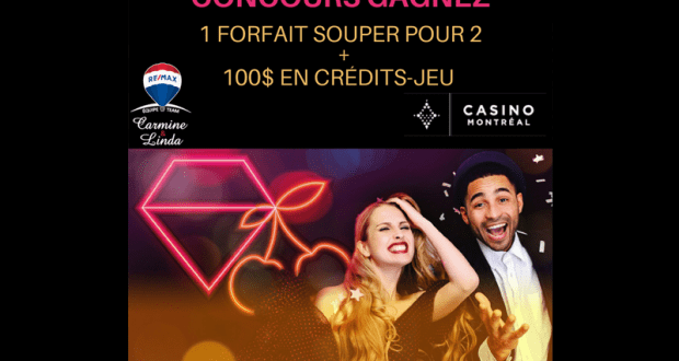 Soirée V.I.P avec souper pour 2 personnes + 100$