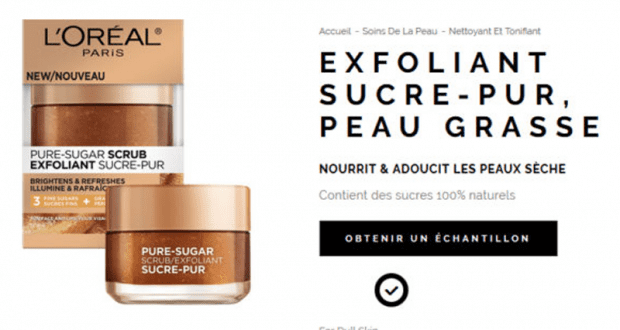 Échantillons gratuits d'Exfoliant Sucre-Pur