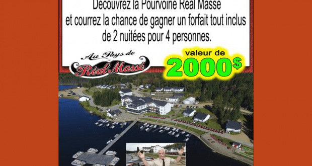 Forfait tout inclus de 2 nuitées pour 4 à la Pourvoirie Real Massé