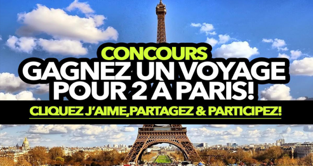Gagnez un voyage pour deux personnes à Paris (8 318 $)