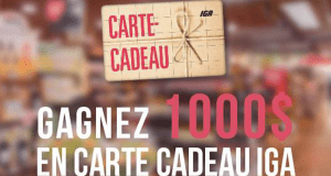 1 000 $ en carte-cadeau IGA