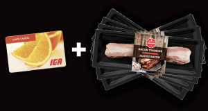 10 Cartes-cadeaux IGA de 200$ avec un an de bacon gratuit