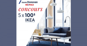 5 cartes-cadeaux de 100$ chez IKEA