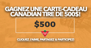 8 Cartes-cadeaux Canadian Tire de 500 $ chacune