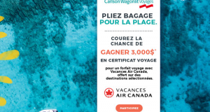 Certificat-cadeau de 3 000 $ chez Air Canada Vacances
