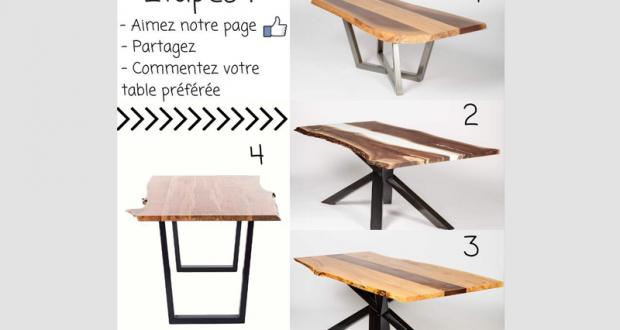 Gagnez Une table offerte par Concept M Rustique