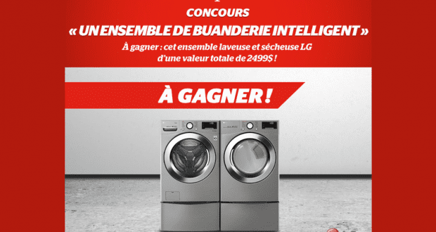 Gagnez un ensemble Laveuse / Sécheuse LG de 2499$