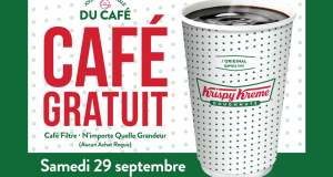 Un café gratuit chez Krispy Kreme (n’importe quel grandeur)