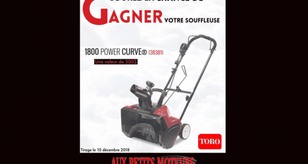 Gagnez une Souffleuse à neige Toro 1800 Power Curve